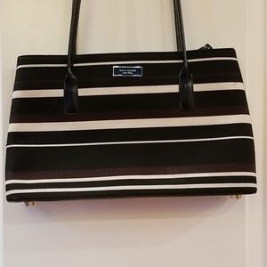 COPY - Kate Spade Handbag Brown Black Cream strip…